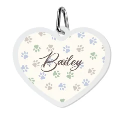 Paw Prints Acrylic Pet Tag
