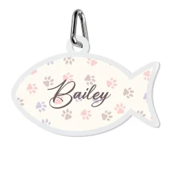 Paw Prints Acrylic Pet Tag
