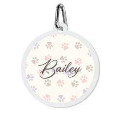 Paw Prints Acrylic Pet Tag