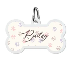 Paw Prints Acrylic Pet Tag