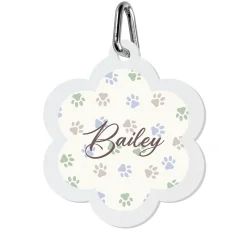 Paw Prints Acrylic Pet Tag