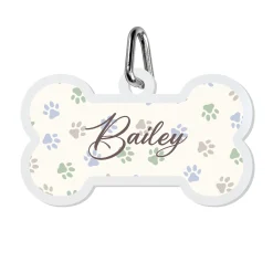 Paw Prints Acrylic Pet Tag