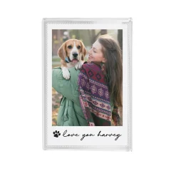 Pawprint Signature Photo Memorial Glass Block