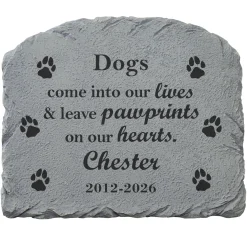 Pawprints In Heaven Memorial Garden Stone