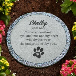 Paw Prints Left By You Garden Stone
