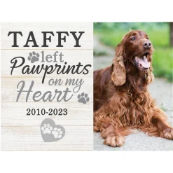 Paw Prints Memorial Photo Wood Block
