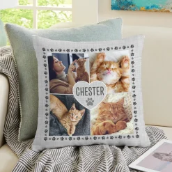 Pawprints on My Heart Pet Photo Pillow