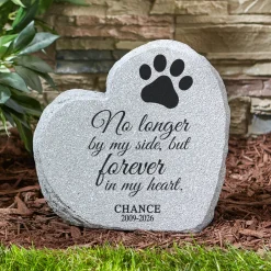 Pawprints On My Heart Standing Garden Stone