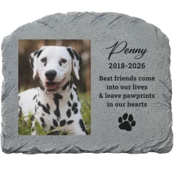 Pawprints On Our Hearts Garden Stone