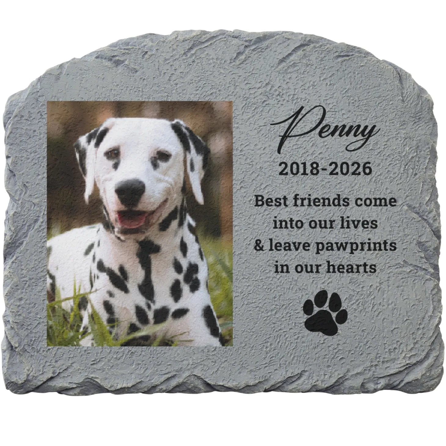 Pawprints On Our Hearts Garden Stone