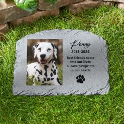 Pawprints On Our Hearts Garden Stone