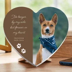 Pawprints On Our Hearts Photo Wood Heart