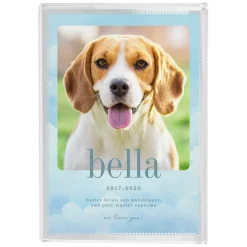 Peaceful Clouds Pet Photo Glass Block