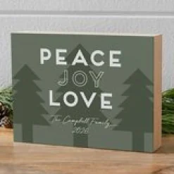 Peace Joy Love Wood Block