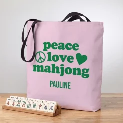 Peace Love Mahjong Tote Bag