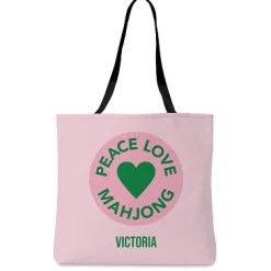Peace Love Mahjong Tote Bag