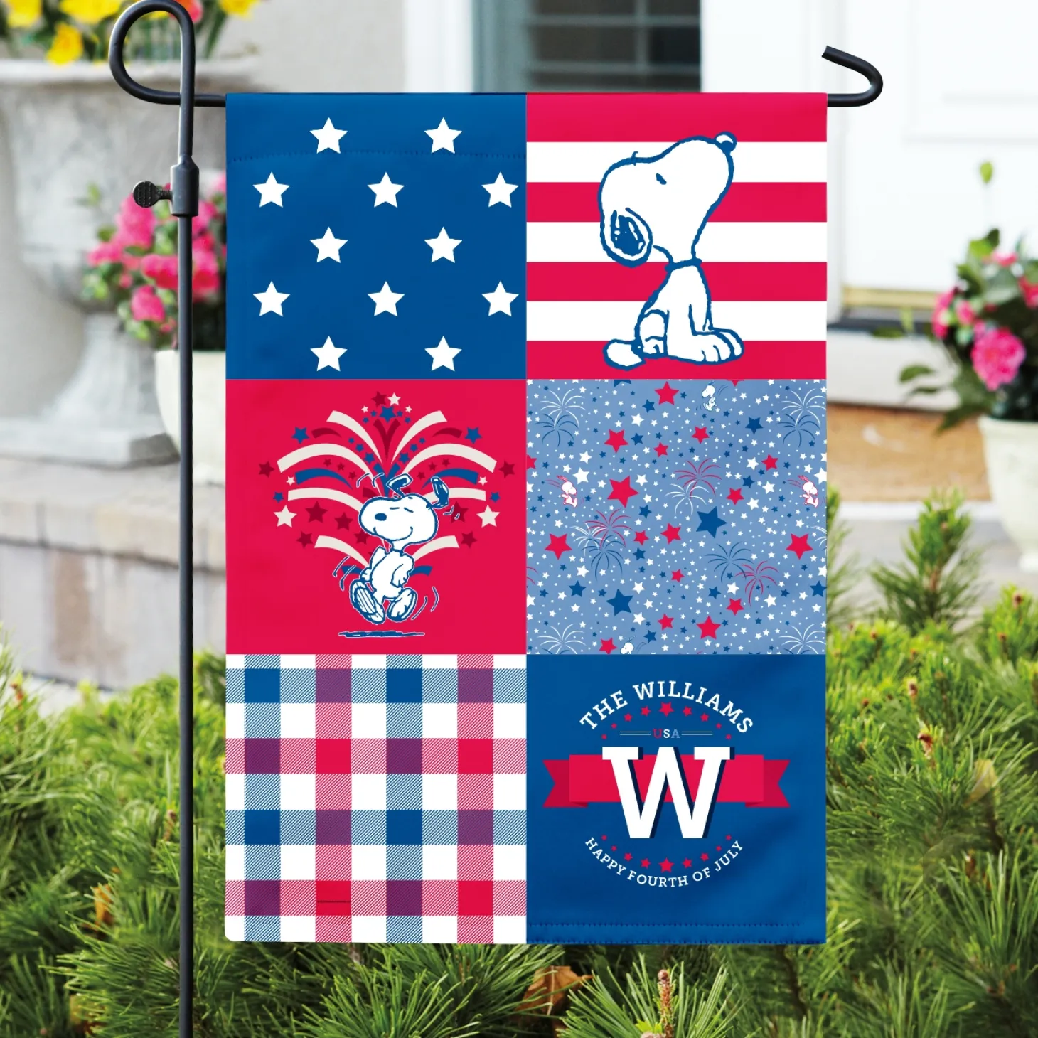 PEANUTS® Americana Multi Square Garden Flag