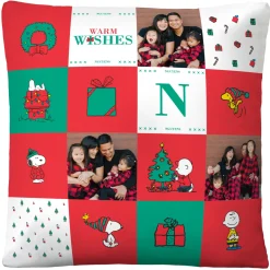 PEANUTS® Holiday Quilt Pattern Throw Pillow