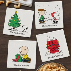 PEANUTS® Holiday Scene Marble Coasters