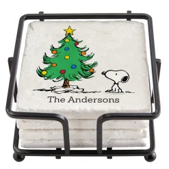 PEANUTS® Holiday Scene Marble Coasters