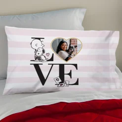 PEANUTS® Love Stripe Photo Pillowcase