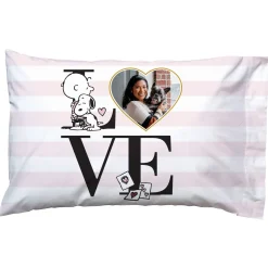 PEANUTS® Love Stripe Photo Pillowcase