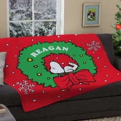 PEANUTS® Snoopy™ Holiday Wreath Plush Blanket