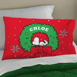 PEANUTS® Snoopy™ Holiday Wreath Pillowcase