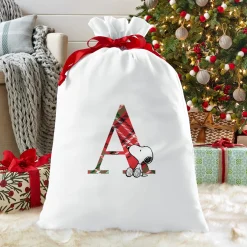 PEANUTS® Snoopy™ Plaid Initial Oversized Gift Bag
