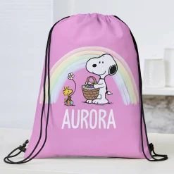 PEANUTS® Snoopy™ & Woodstock Rainbow Drawstring Bag