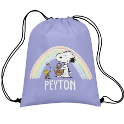 PEANUTS® Snoopy™ & Woodstock Rainbow Drawstring Bag