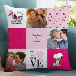 PEANUTS® Valentine's Patchwork Photo Throw Pillow