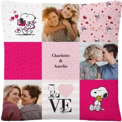 PEANUTS® Valentine's Patchwork Photo Throw Pillow