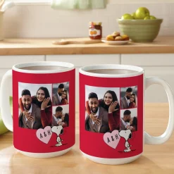 PEANUTS® Valentine's Snoopy™ Heart Initials Photo Mug