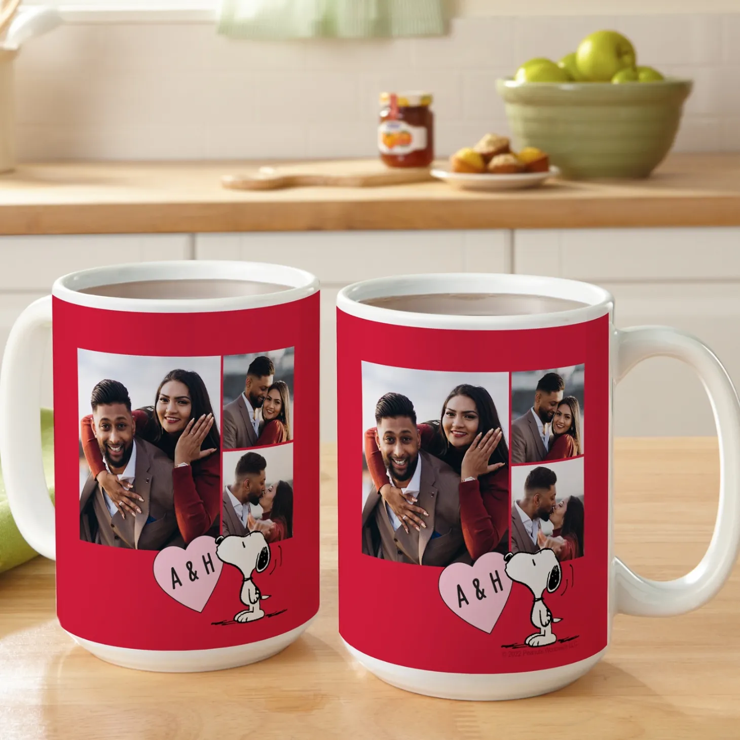 PEANUTS® Valentine's Snoopy™ Heart Initials Photo Mug