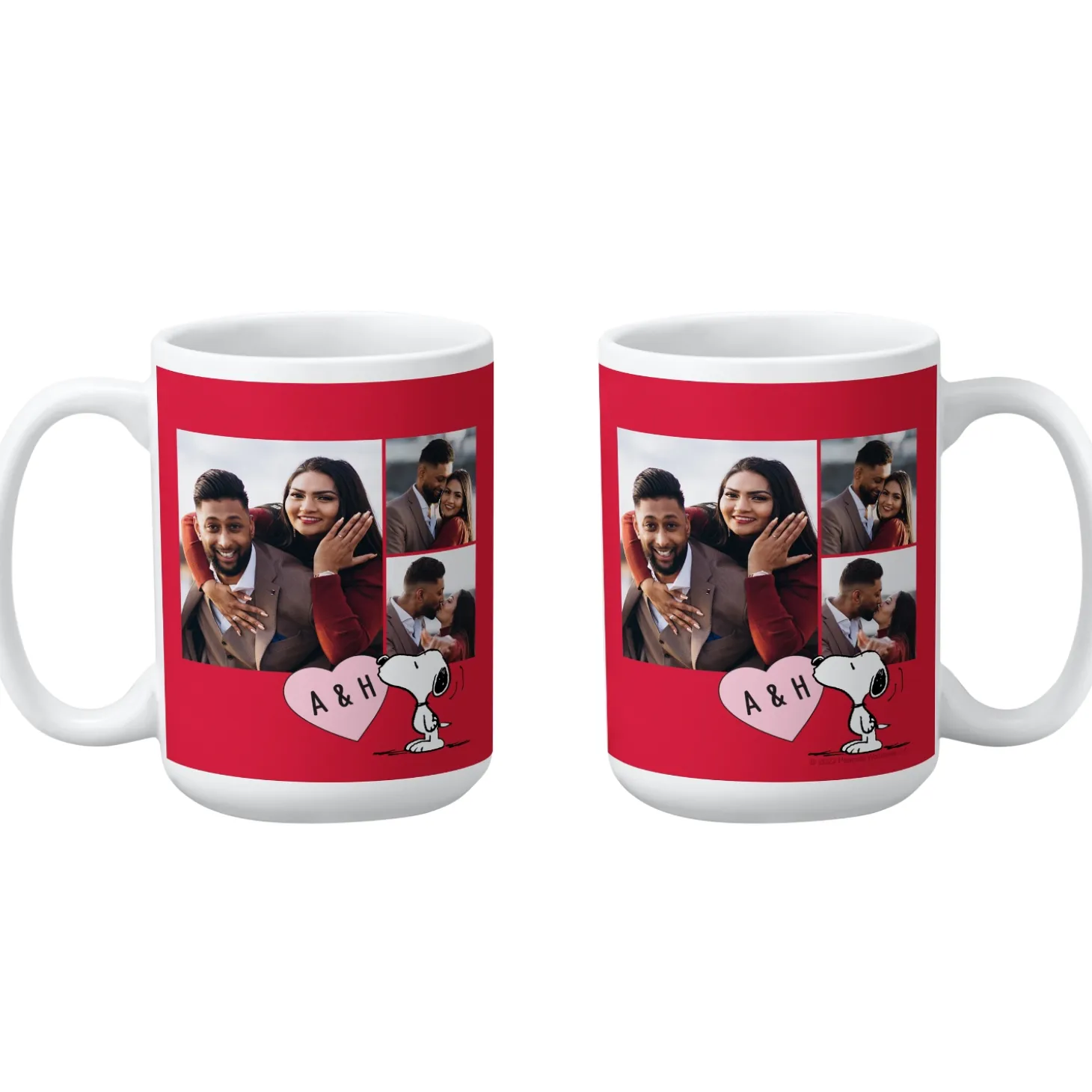 PEANUTS® Valentine's Snoopy™ Heart Initials Photo Mug