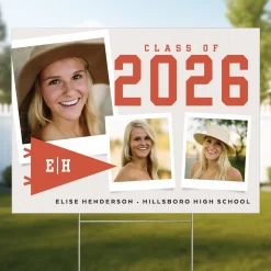 Pennant Year Graduation Photo Yard Sign