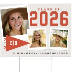 Pennant Year Graduation Photo Yard Sign