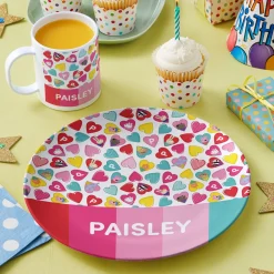 Peppa Pig and Friends Colorful Hearts Personalized Tableware