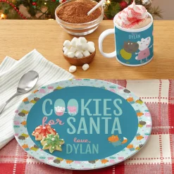 Peppa Pig and Friends Cookies for Santa Personalized Tableware