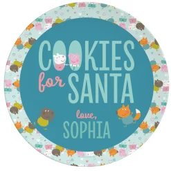 Peppa Pig and Friends Cookies for Santa Personalized Tableware