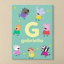 Peppa Pig and Friends Initial and Name Canvas