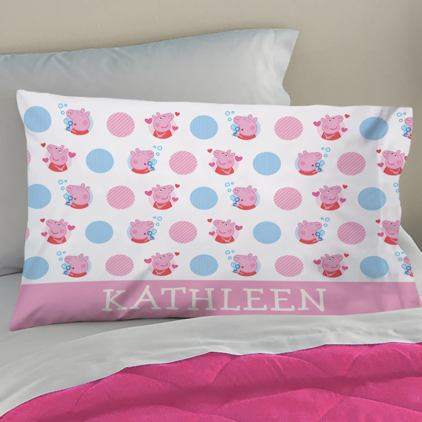 Peppa Pig Dots Pillowcase