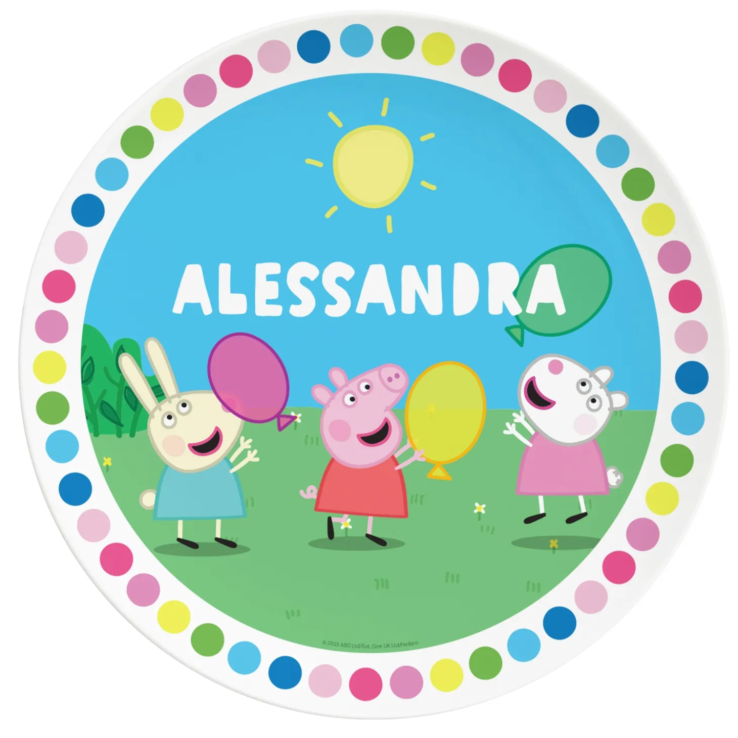 Peppa Pig Group Balloons Personalized Tableware