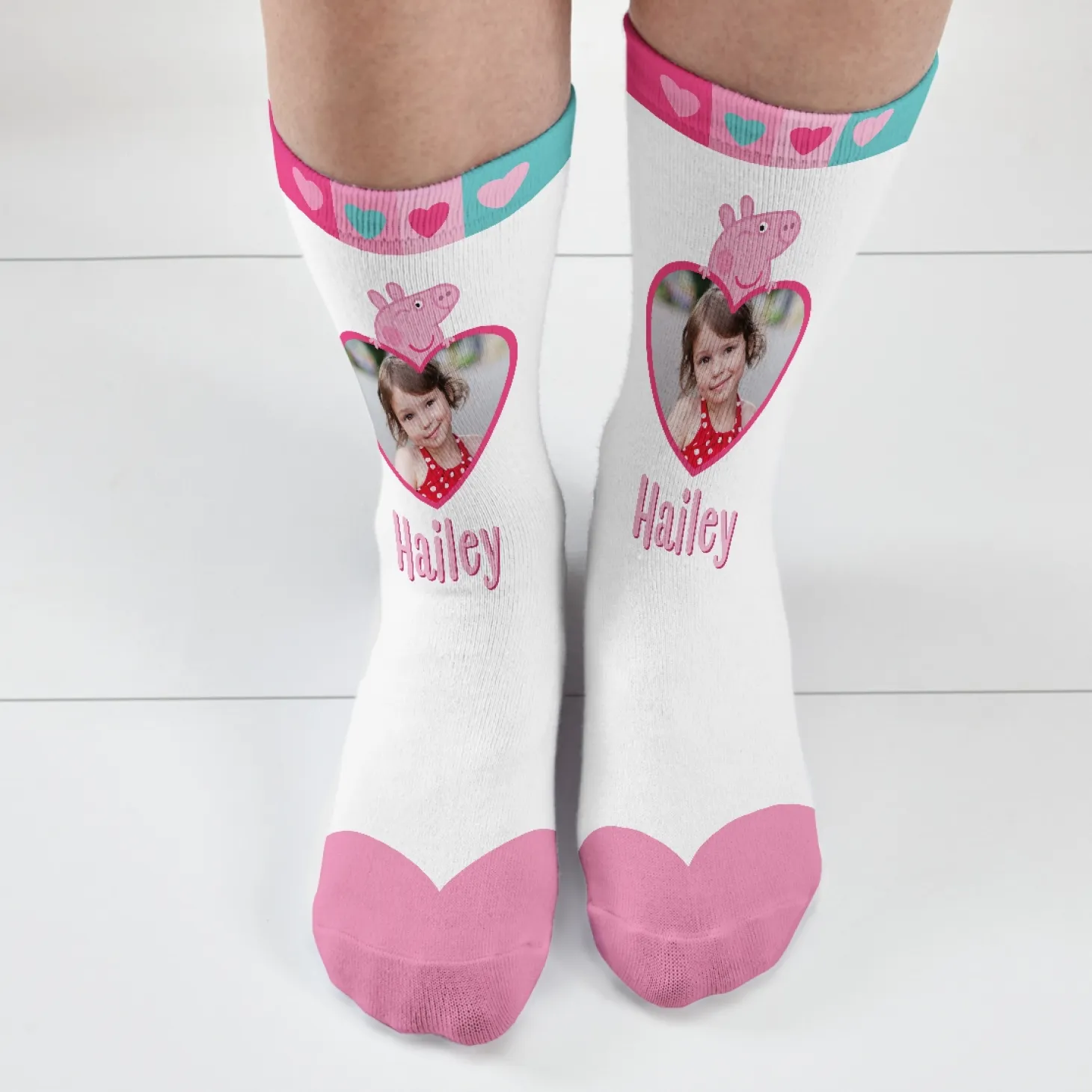 Peppa Pig Heart Photo Socks