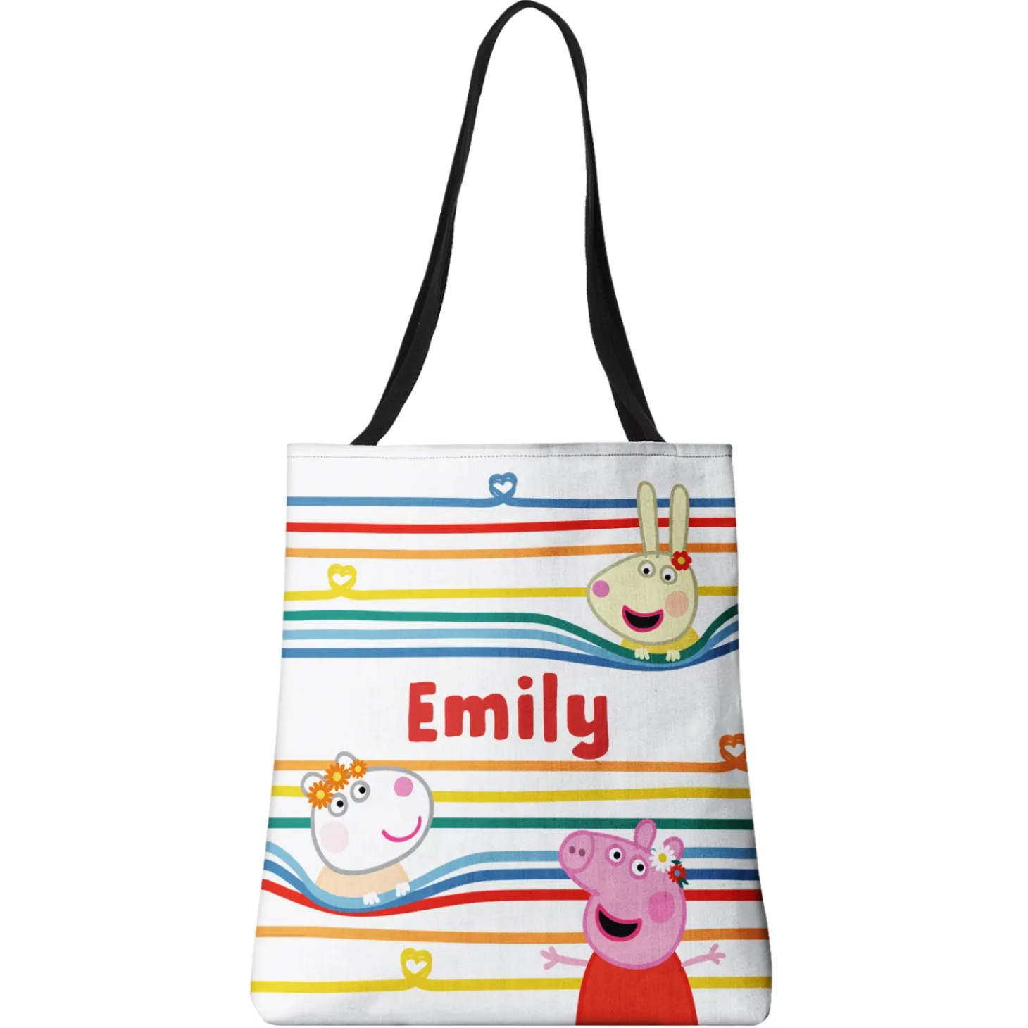 Peppa Pig Rainbow Stripes Tote Bag