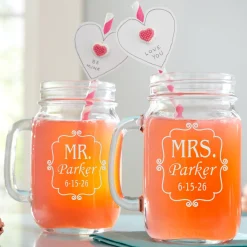 Perfect Pair Mason Drinking Jar - Set Of 2