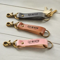 Pet Lover Leather Keychains