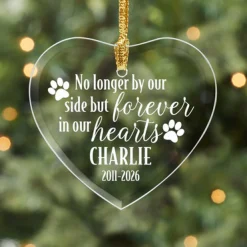 Pet Memorial Glass Heart Ornament