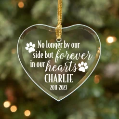 Pet Memorial Glass Heart Ornament